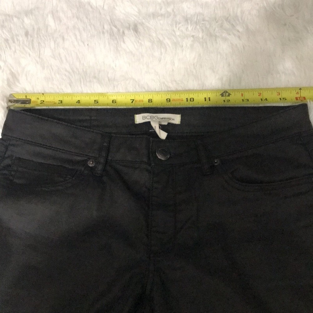 BCBGENERATION Black Night Wax Coated slim fit jeans size 28, like new! - Picture 10 of 10